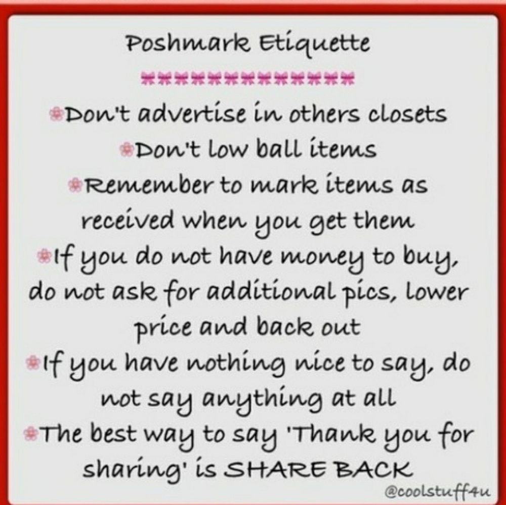 PLEASE BE NICE POSHERS
